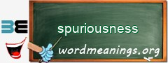 WordMeaning blackboard for spuriousness